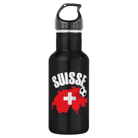 Suisse Zwitserland Map Soccer Waterfles (Voorkant)