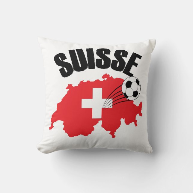 Suisse Zwitserland Map Swiss Soccer Kussen (Voorkant)