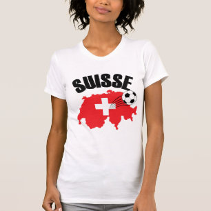 Suisse Zwitserland Map Swiss Soccer T-shirt
