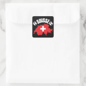 Suisse Zwitserland Voetbal Vierkante Sticker (Tas)