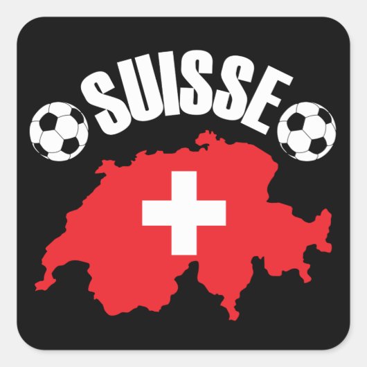 Suisse Zwitserland Voetbal Vierkante Sticker (Voorkant)