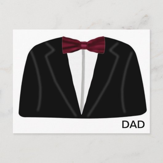 Suit en Dickie Bow Briefkaart (Voorkant)