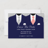 Suit en Stropdas Gay Save the Date Wedding Coral (Voorkant)