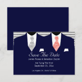 Suit en Stropdas Gay Save the Date Wedding Coral (Voorkant / Achterkant)