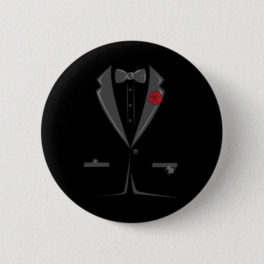 Suit en Stropdas Tuxedo Bowtie Costume Easy Hallow Ronde Button 5,7 Cm (Voorkant)