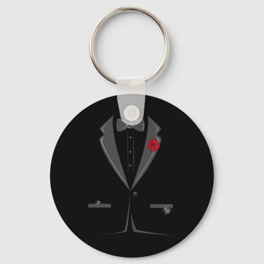 Suit en Stropdas Tuxedo Bowtie Costume Easy Hallow Sleutelhanger (Voorkant)