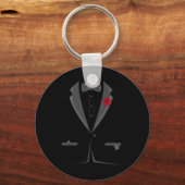 Suit en Stropdas Tuxedo Bowtie Costume Easy Hallow Sleutelhanger (Voorkant)