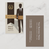 Suit Man Faux Gold Libra Laurel Classic Lawyer Visitekaartje (Voorkant / Achterkant)