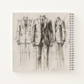 Suit Old-School Mode Sketch Notitieboek (Achterkant)