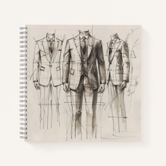 Suit Old-School Mode Sketch Notitieboek (Voorkant)