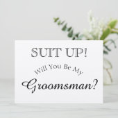 Suit omhoog - Bent u mijn Groomsman Roestcard? Kaart (Staand voorkant)