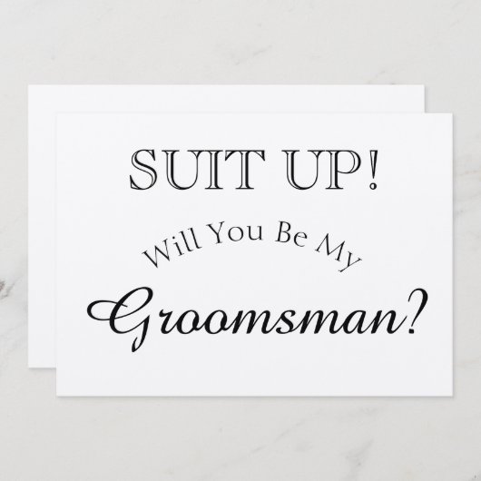 Suit omhoog - Bent u mijn Groomsman Roestcard? Kaart (Voorkant / Achterkant)