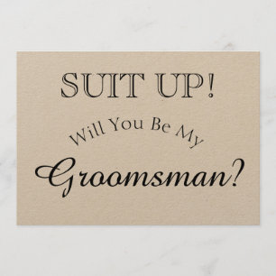 Suit omhoog - Bent u mijn Groomsman Roestcard? Kaart