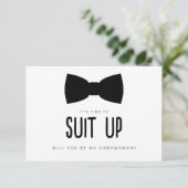 Suit omhoog de Kaart van het Groomsman- Voorstel (Staand voorkant)