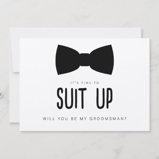 Suit omhoog de Kaart van het Groomsman- Voorstel (Voorkant)
