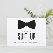 Suit omhoog de Kaart van het Groomsman- Voorstel (Staand voorkant)