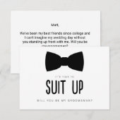 Suit omhoog de Kaart van het Groomsman- Voorstel Notitiekaartje (Voorkant / Achterkant)