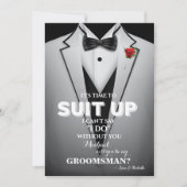 Suit omhoog Groomsman Tuxedo Uitnodiging (Voorkant)