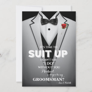 Suit omhoog Groomsman Tuxedo Uitnodiging