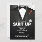 Suit omhoog Groomsman Tuxedo Uitnodiging (Voorkant)