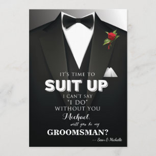 Suit omhoog Groomsman Tuxedo Uitnodiging