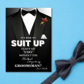 Suit omhoog Groomsman Tuxedo Uitnodiging