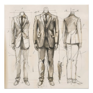 Suit  ontwerpschets foto afdruk