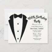 Suit & Stropdas mannen 100e verjaardag partijuitno Kaart (Voorkant)