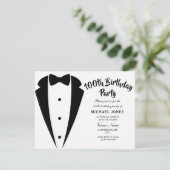 Suit & Stropdas mannen 100e verjaardag partijuitno Kaart (Staand voorkant)