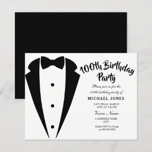 Suit & Stropdas mannen 100e verjaardag partijuitno Kaart