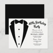 Suit & Stropdas mannen 40e verjaardag partijuitnod Kaart (Voorkant / Achterkant)
