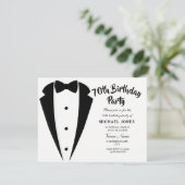Suit & Stropdas mannen 70e verjaardag partijuitnod Kaart (Staand voorkant)