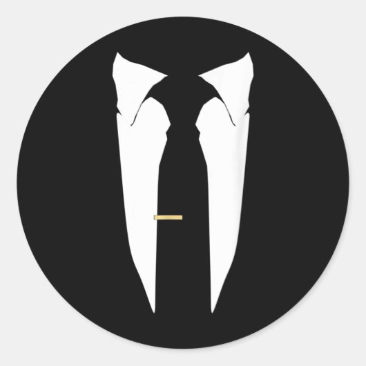 Suit Stropdas Wedding Tuxedo Prom Bachelor Ceremon Ronde Sticker (Voorkant)