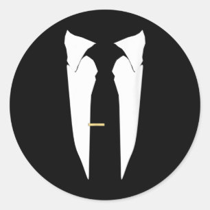 Suit Stropdas Wedding Tuxedo Prom Bachelor Ceremon Ronde Sticker
