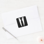 Suit Stropdas Wedding Tuxedo Prom Bachelor Ceremon Vierkante Sticker (Envelop)