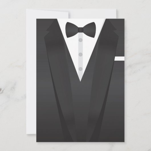 Suit Tuxedo Retirement Party Bowtie Uitnodiging (Achterkant)