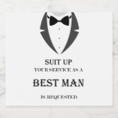 Suit Up Be My Best Man Bierlabel Bier Etiket (Enkel label)