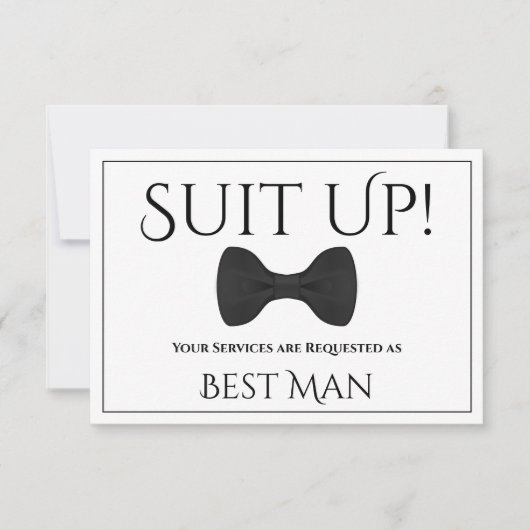 Suit Up Be My Best Man Kaart (Voorkant)