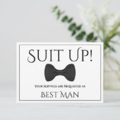 Suit Up Be My Best Man Kaart (Staand voorkant)