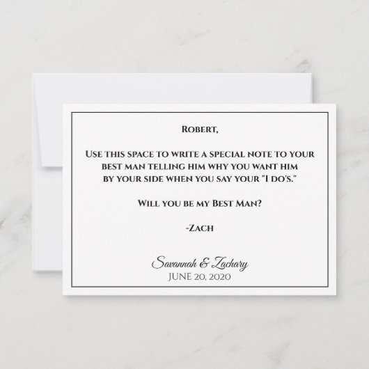 Suit Up Be My Best Man Kaart (Achterkant)