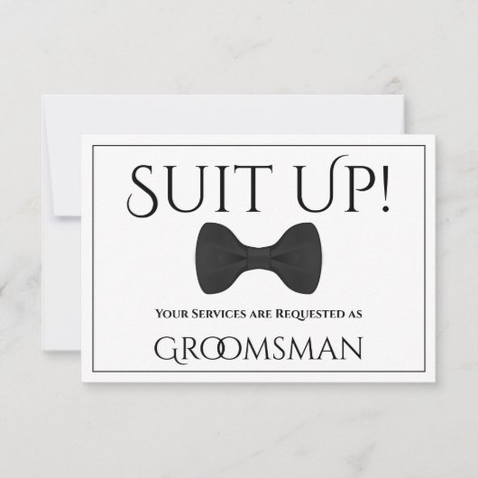 Suit Up Be My Groomsman Kaart (Voorkant)