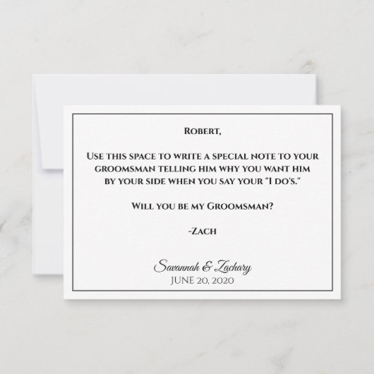 Suit Up Be My Groomsman Kaart (Achterkant)