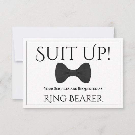 Suit Up Be My Ring Bearer Kaart (Voorkant)