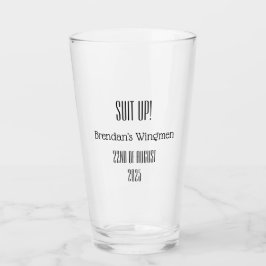 Suit Up Groomsman Beer Mok – huwelijksfeest cadeau Glas