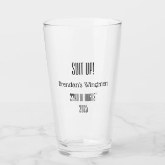 Suit Up Groomsman Beer Mok – huwelijksfeest cadeau Glas