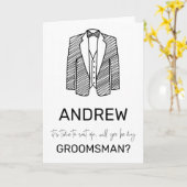 Suit Up Groomsman Best Man Wedding Party Asking Kaart (Gele Bloem)