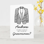 Suit Up Groomsman Best Man Wedding Party Asking Kaart (Gele Bloem)