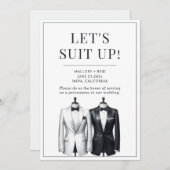 Suit Up Groomsman Usher Beste Man Tuxedo Uitnodigi Kaart (Voorkant / Achterkant)