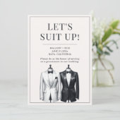 Suit Up Groomsman Usher Beste Man Tuxedo Uitnodigi Kaart (Staand voorkant)