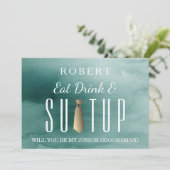 Suit-up, word jij mijn huisvrouw? kaart (Staand voorkant)